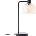 Brilliant Tischlampe Casto Glas Metall Schwarz Beige | 190mm - Geeignet für 1x E27