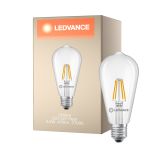 Ledvance Classic LED E27 Birne Fadenlampe Klar 3.4W 470lm - 827 Extra Warmweiß | Ersatz Für 40W