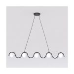 Emibig Pendelleuchte Sinus Stahl Schwarz | Geeignet für 5x G9 - Max 8W