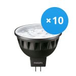 Mehrfachpackung 10x Philips Master LED Spot GU5.3 MR16 7.5W 500lm 24D - 930 Warmweiß | Höchste Farbwiedergabe - Dimmbar - Ersatz für 50W