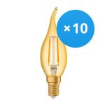 Mehrfachpackung 10x Osram Vintage 1906 LED E14 Kerze Gold 1.5W 120lm - 824 Extra Warmweiß | Ersatz Für 15W