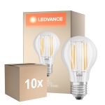 Mehrfachpackung 10x Ledvance Classic LED E27 Birne Fadenlampe Klar 7.5W 1055lm - 940 Kaltweiß | Höchste Farbwiedergabe - Dimmbar - Ersatz Für 75W