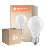 Mehrfachpackung 6x Osram Classic LED E27 Birne Fadenlampe Matt 11W 1521lm - 840 Kaltweiß | Dimmbar - Ersatz Für 100W