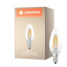 Ledvance Classic LED E14 Kerze Fadenlampe Klar 2.5W 470lm - 827 Extra Warmwei&szlig; | Dimmbar - Ersatz F&uuml;r 40W