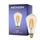 Noxion Lucent LED E27 Edison Fadenlampe Messing 7.2W 630lm -  822 Extra Warmweiß | Dimmbar - Ersatz für 50W