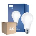 Mehrfachpackung 4x Philips Classic LED Glühbirne E27 Birne Matt 13W 2000lm - 840 Kaltweiß | Ersatz Für 120W