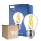 Mehrfachpackung 10x Philips MASTER LED E27 Kugel Fadenlampe Klar 3.5W 470lm - 922-927 Dim To Warm | Höchste Farbwiedergabe - Dimmbar - Ersatz Für 40W