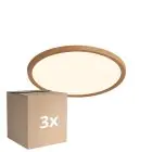 Mehrfachpackung 3x Nordlux LED Deckenleuchte Oja 29 Holz 17W 1600lm - 827 Extra Warmweiß | Dimmbar