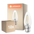 Mehrfachpackung 10x Ledvance Classic LED B22 Kerze Fadenlampe Klar 1.8W 250lm - 827 Extra Warmweiß | Ersatz Für 25W