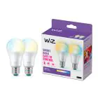 Doppelpack 2x WiZ Smart LED E27 Birne Matt 8W 806lm | Höchste Farbwiedergabe - Dimmbar - Ersatz Für 60W